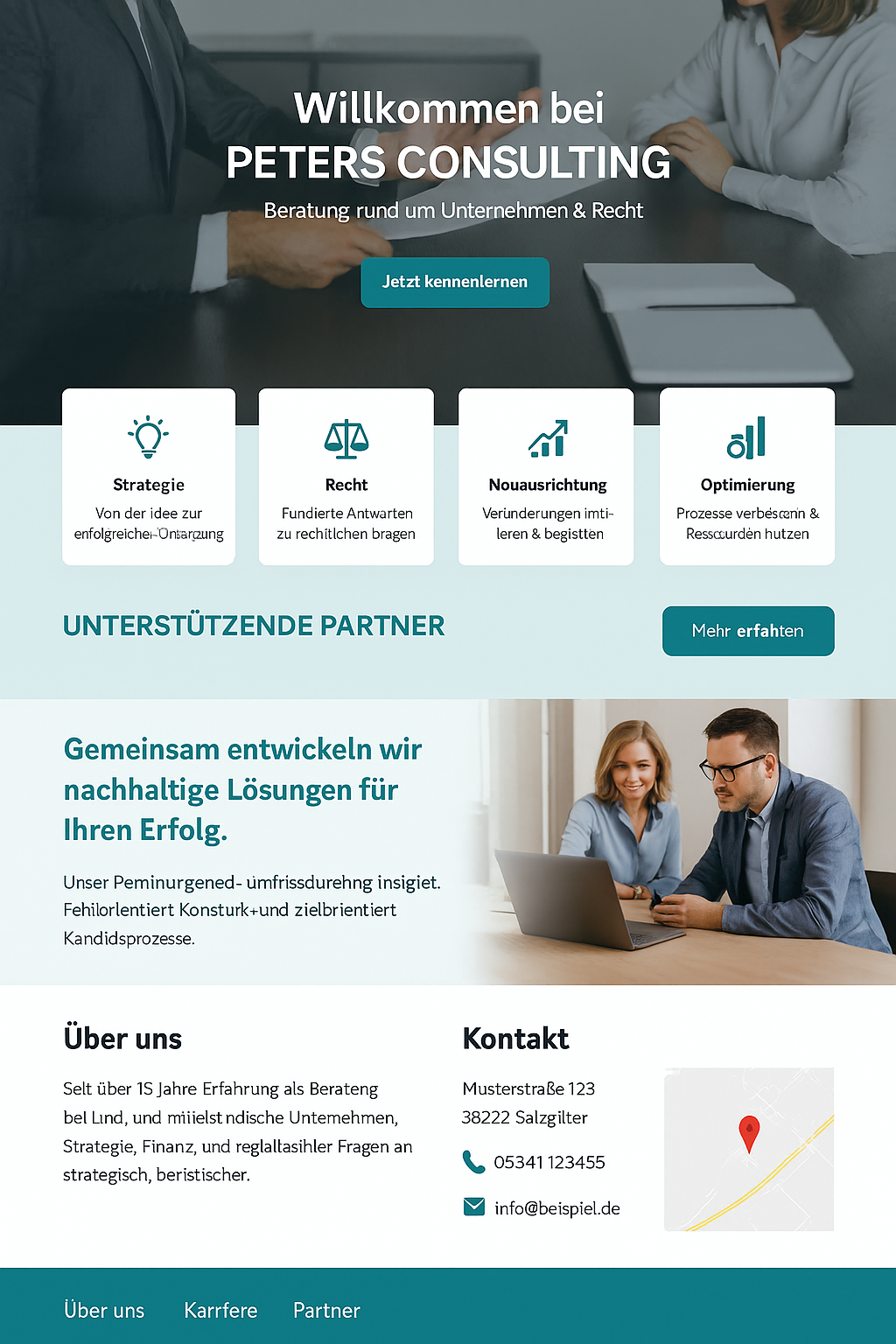 Beispieldesign klar & modern, Beratung/Consulting