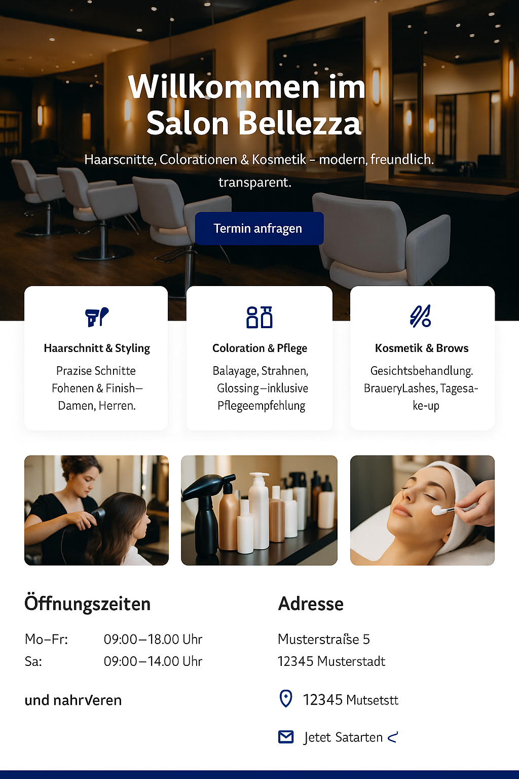 Beispieldesign Friseur & Kosmetik
