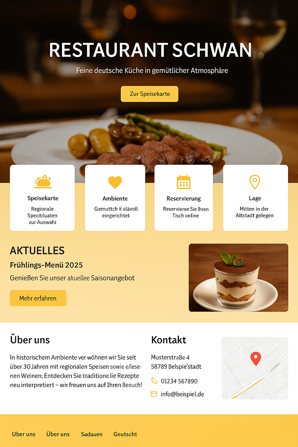 Beispieldesign bildstark, Gastronomie