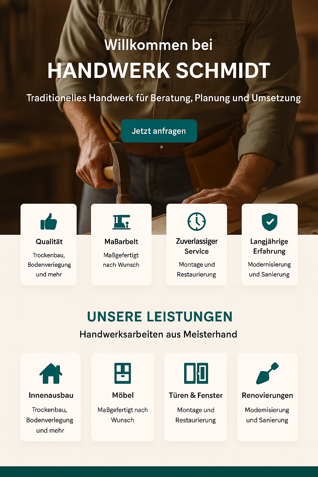 Beispieldesign seriös & kompakt, Handwerk